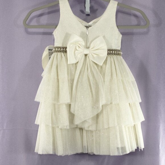 American Princess Candle Gold Sparkle Tiered Tulle Special Occasion Dress 2T NWT - Picture 2 of 6